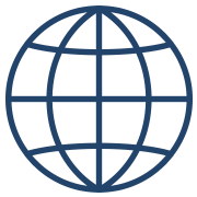 globe icon in blue