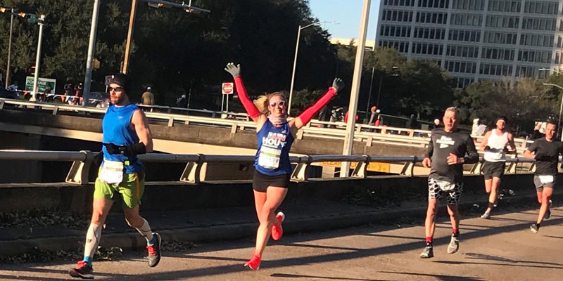 Lindsay McClelland running the Houston half marathon