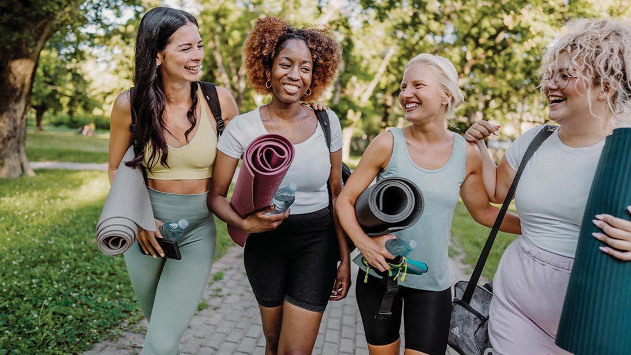 group of friends living healthy lives
