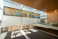 The recently restored 1963 “Extending Arms of Christ” mosaic was relocated from the Fannin Street entrance of Houston Methodist Hospital to the Barbara and President George H.W. Bush Atrium in Walter Tower.