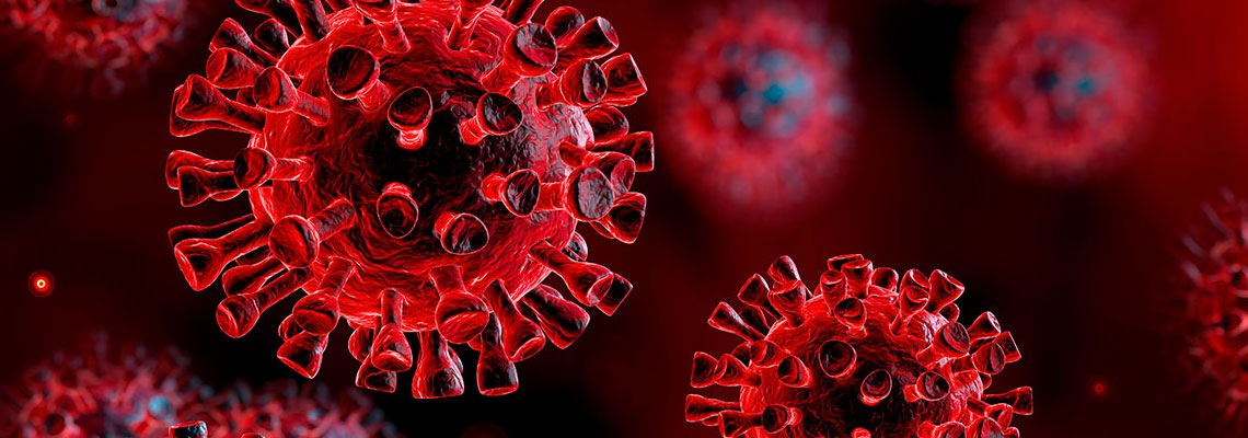Computer-generated image of a Coronavirus