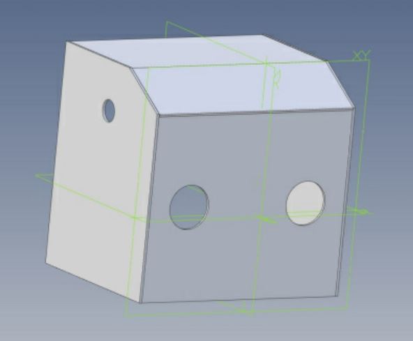 3d image of a Aerosol container with slanted area for easier viewing