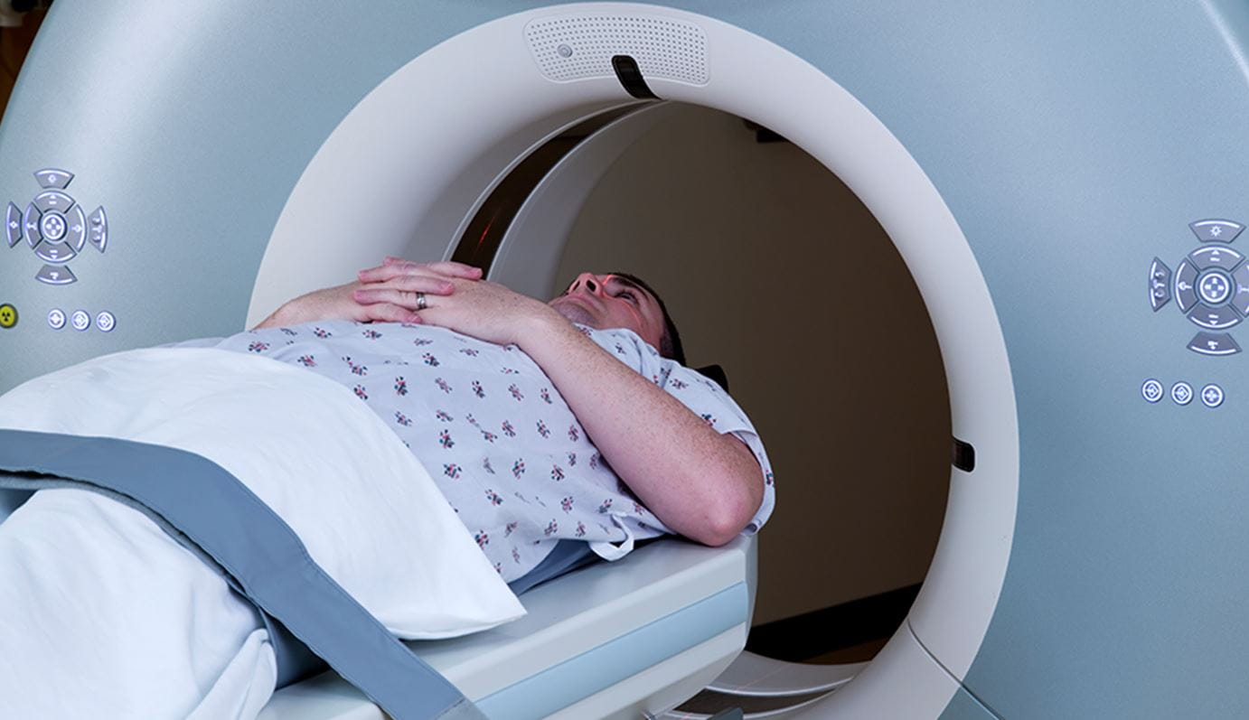 Patient undergoing a scan