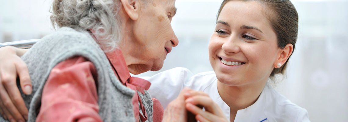 Nurse caring for patient