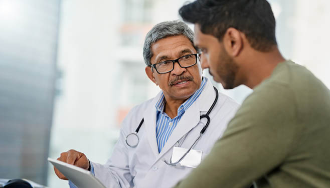doctor and patient discussing prostate health