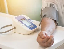 arm in blood pressure testing machine