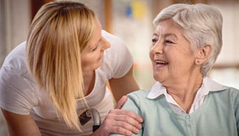 Daughter caring for mother