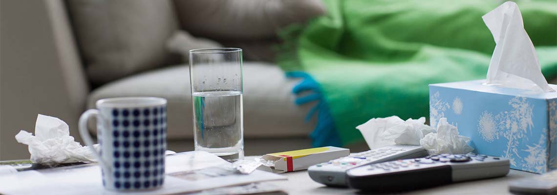 Table with cold remedies 