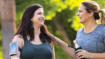 women walking outside