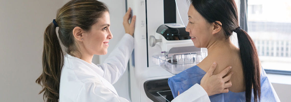 Female patient with doctor